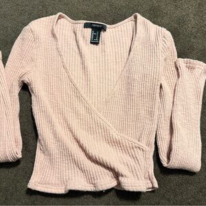 Forever 21 Blush Ribbed Knit Top